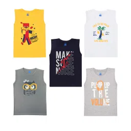 yuv Pack of 5 Printed Round- Neck T-shirts image 1