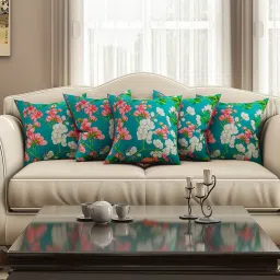 sej by nisha gupta Set of 5 Floral Print Cushion Cover - 16" x 16" image 1