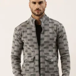 campus sutra Checked Biker Jacket with Flap Pockets image 1