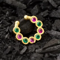 bevogue Stone-Studded Gold-Plated Nosepin image 1