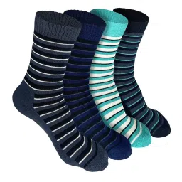 heelium Pack of 4 Striped Mid-Calf Length Socks image 1