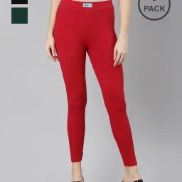 jcss Pack of 3 Ankle-Length Leggings with Elasticated Waist image 1