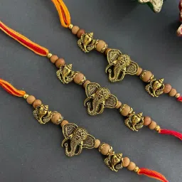 digital dress room Set of 3 Elephant Headed Rakhis with Tie-Up image 1