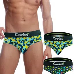 coolzy Pack of 2 Abstract Print Briefs with Elasticated Waist Band image 1