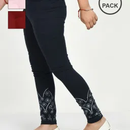 indiweaves Pack of 3 Printed Leggings image 1