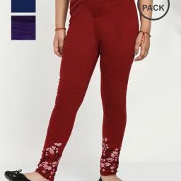 indiweaves Pack of 3 Floral Print Leggings image 1