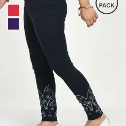 indiweaves Pack of 3 Floral Print Leggings image 1