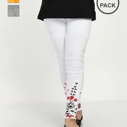 indiweaves Pack of 3 Floral Print Leggings image 1