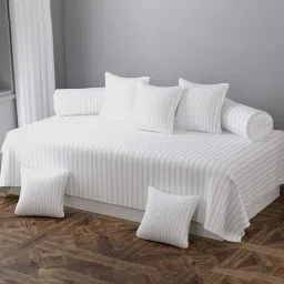 bajo's Striped 8-Piece Single Diwan Set image 1