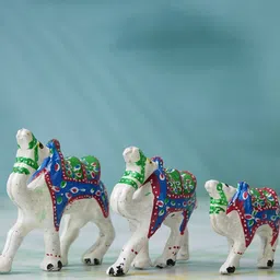 ecraftindia Set of 3 Handcrafted Camel Statues image 1
