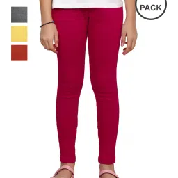 indiweaves Pack of 4 Ankle-Length Leggings with Elasticated Waistband image 1