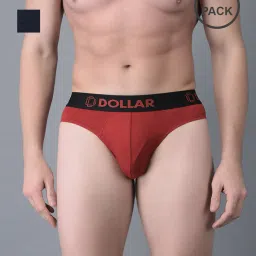 dollar Pack of 2 Men Anti-Microbial Super Combed Cotton Solid Brief image 1