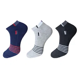 usoxo Pack of 3 Ribbed Ankle-Length Socks image 1
