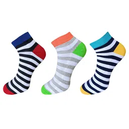 usoxo Pack of 3 Striped Ankle-Length Socks image 1