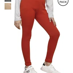 indiweaves Pack of 3 Girls Leggings with Elasticated Waistband image 1