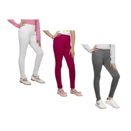 indiweaves Pack of 3 Girls Leggings with Elasticated Waistband image 1