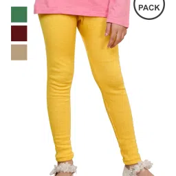 indiweaves Girls Pack of 4 Leggings with Elasticated Waist image 1