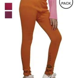 indiweaves Pack of 3 Floral Print Leggings with Elasticated Waistband image 1