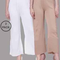 clora creation Women Pack of 2 Palazzos with Elasticated Waistband image 1