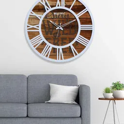 olive tree Silent Movement Wooden Wall Clock image 1