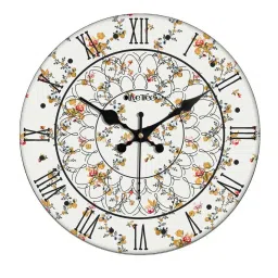 olive tree Floral Print Silent Movement Wooden Wall Clock image 1