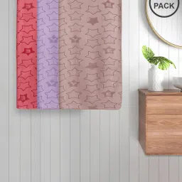 fabinaliv Set of 3 Star Print Bath Towels 43" x 23" image 1