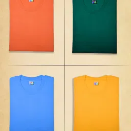 t t Pack of 4 Men Round-Neck Pullover T-Shirts image 1