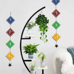 art vibes Pack of 2 Geometric Pattern Wooden Wall Arts image 1