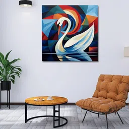 olive tree Swan Print Canvas Wall Art Painting image 1