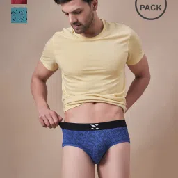 masch sports Men Pack of 3 Printed Briefs with Logo Waistband image 1