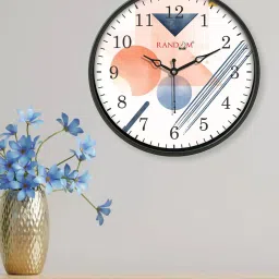random Geometric Print Round Shaped Wall Clock image 1