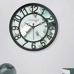 random Floral Print Round Shaped Wall Clock image 1