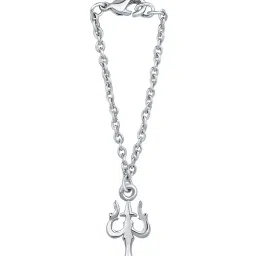 mahi Rhodium-Plated Trishul Watch Charm image 1
