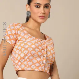 indie picks Sanganer Block Print Front-Open Blouse image 1