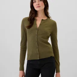 gap Crew-Neck Full Sleeves Button-Down Cardigan image 1