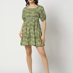 yousta Women Printed Skater Dress image 1