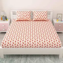 mafatlal 144 TC Pure Cotton Printed Double Bedsheet with 2 Pillow Covers image 1