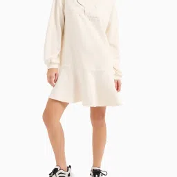 armani exchange Women Logo Print Round-Neck A-Line Dress image 1