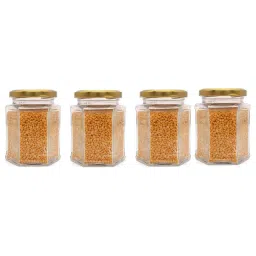 afast Set of 4 Versatile Glass Container Jars with Metal Lid image 1