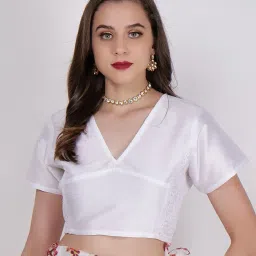 frolic rolic Women V-Neck Back-Open Blouse image 1