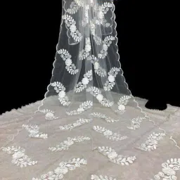 m7t Women Embroidered Dupatta with Cut-Work Border image 1