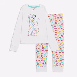 h by hamleys Leopard Print T-Shirt & Pyjama Set image 1