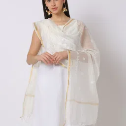 avaasa mix n' match Embroidered Dupatta with Tassels image 1