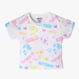 kg frendz Girls Powerpuff Girls Print T-Shirt image 1