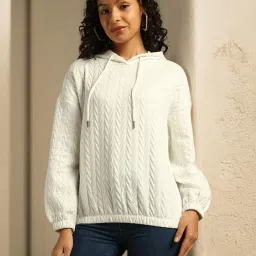 dnmx Women Patterned-Knit Regular Fit Hoodie image 1