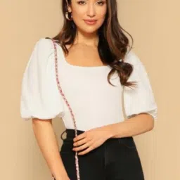 dream beauty fashion Fitted Square-Neck Top image 1
