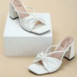 shoetopia Ruched Chunky Heeled Sandals image 1