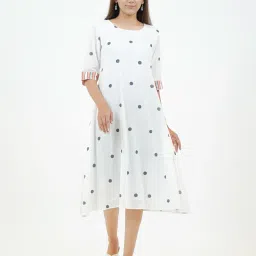 indie picks Hand-Dyed Polka Handblock Print Cotton Dress image 1
