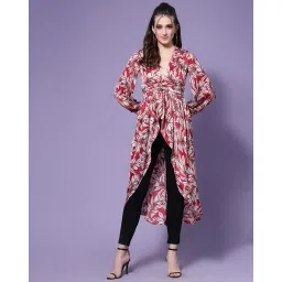 kassually Women Leaf Print Regular Fit Shrug image 1