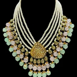 jovi jewels Women Gold-Plated Pearl-Beaded Necklace & Earrings Set image 1